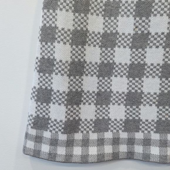 Black Fleece by Thom Browne Grey Gingham Knit Skirt - Picture 3 of 5